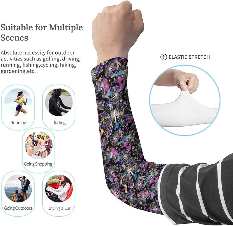 QiErDesign Marble Sports Compression Arm Sleeves for Men & Women - Youth Arm Sleeve Baseball Volleyball Sleeves & Basketball Sleeve - Image 2
